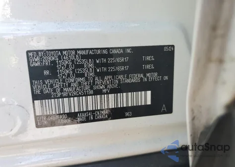 2024 Toyota Rav4 Xle from USA, damaged, VIN 2T3P1RFV2RC451198